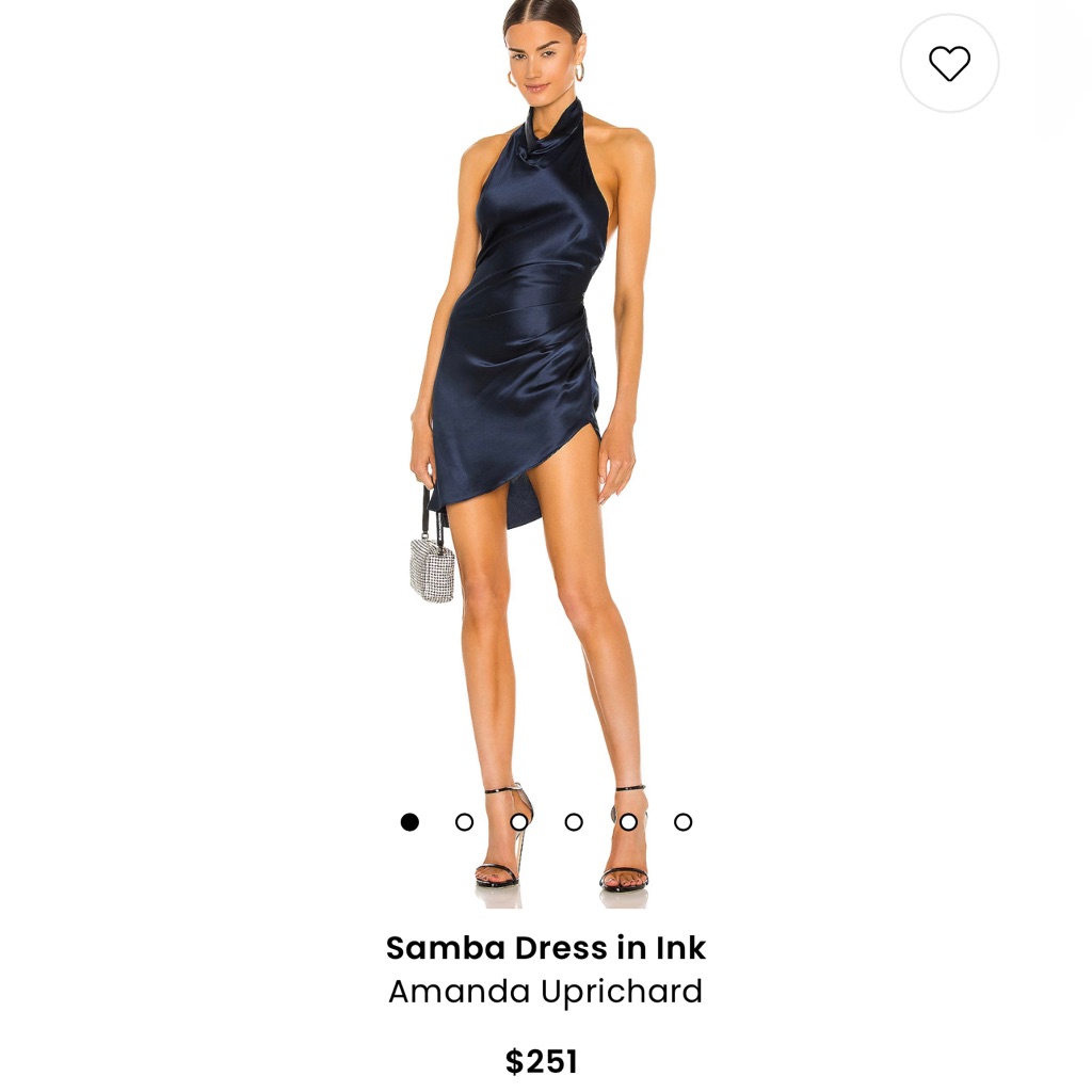 Amanda Uprichard Samba Dress Navy Silk Size M